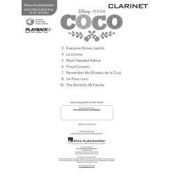 Disney Pixar's Coco: Instrumental Play-Along For Clarinet (Book/Audio)