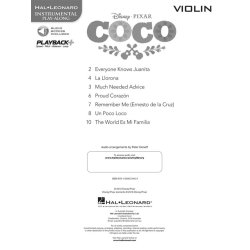 Disney Pixar's Coco: Instrumental Play-Along For Violin (Book/Audio)