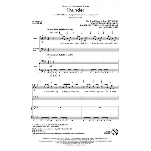 Thunder : Pop Choral Series