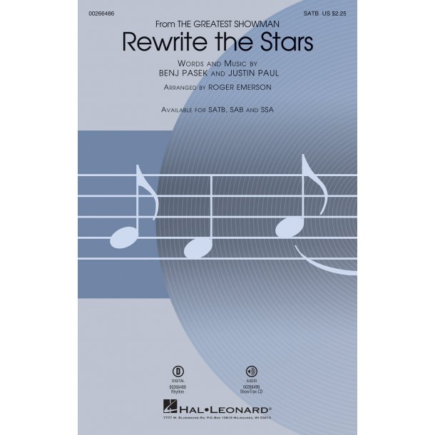 Rewrite the Stars "The Greatest Showman" - SATB (arr. Emerson)
