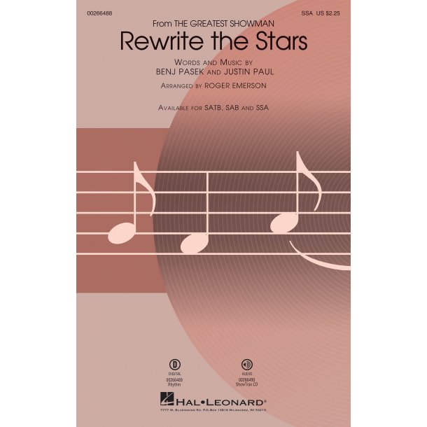 Rewrite the Stars "The Greatest Showman" - SSA (arr. Emerson)
