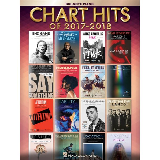 Chart Hits Of 2017-2018 (Big Note Songbook)