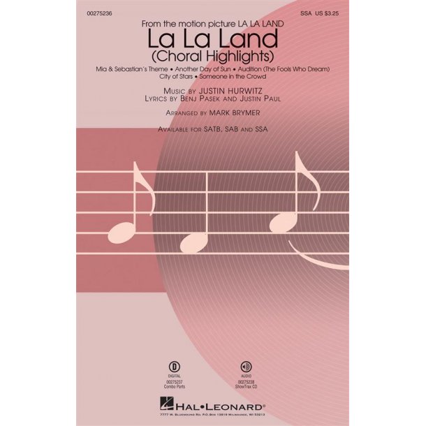 La La Land (Choral Highlights) (Arr. Brymer) (SSA)