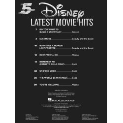 Five Finger Piano Songbook: Disney Latest Movie Hits
