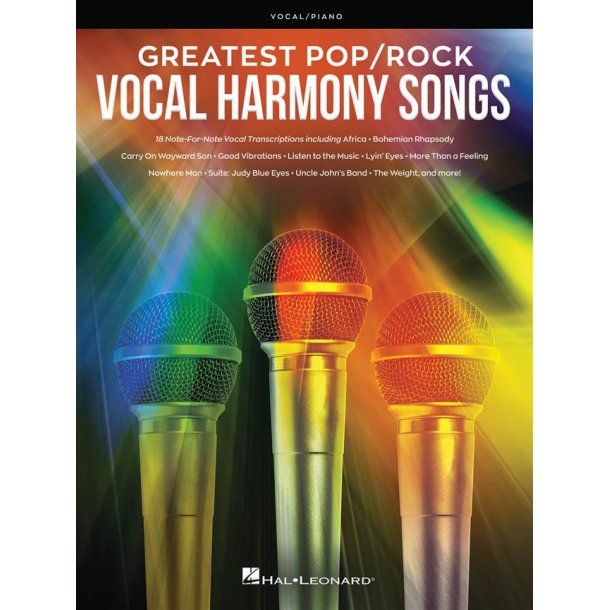 Greatest Pop/Rock Vocal Harmony Songs : Note-for-Note Vocal Transcriptions with Piano Accompaniment
