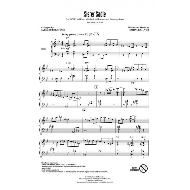 Sister Sadie : Vocal Jazz Series