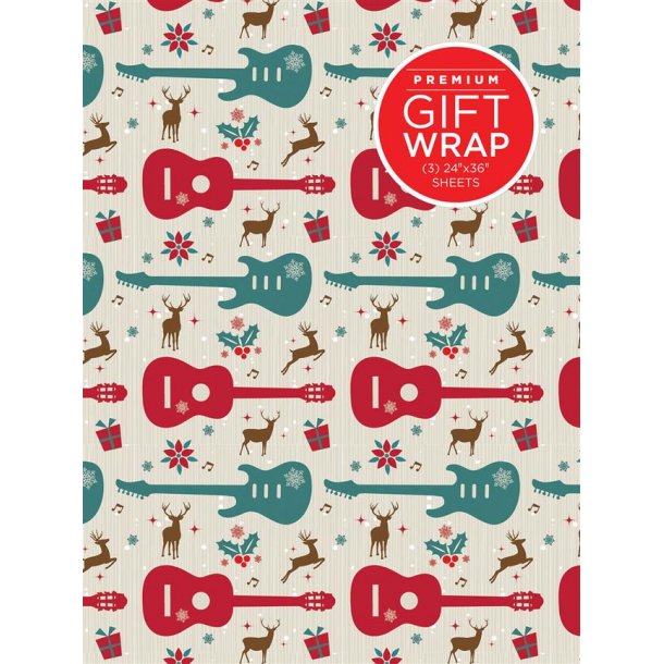 Wrapping Paper - Guitars &amp; Reindeer Theme