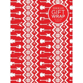Wrapping Paper - Red & White Holiday Guitar Theme