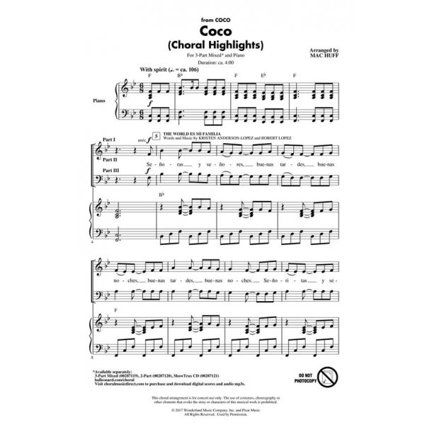 Coco (Choral Highlights) : Discovery Level 2