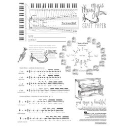 Music Theory Staff Paper : Manuscript Paper with Keyboard Layout and Space for Note-Taking