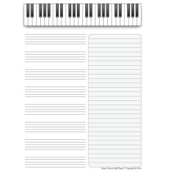 Music Theory Staff Paper : Manuscript Paper with Keyboard Layout and Space for Note-Taking