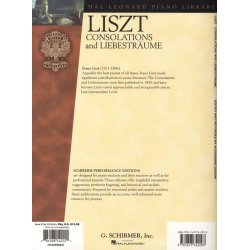 Franz Liszt: Consolations And Liebestrume (Schirmer Performance Editions)