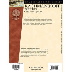 Serge Rachmaninoff:  Preludes, Op. 3 And Op. 23 - Book/CD (Schirmer Performance Editions)