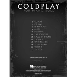 COLDPLAY FOR PIANO SOLO PF BK