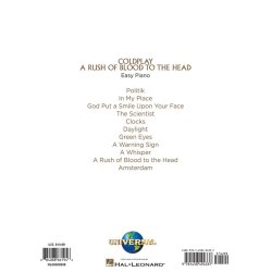 COLDPLAY A RUSH OF BLOOD TO THE HEAD EASY PIANO PF BK