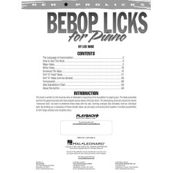 Bebop Licks For Piano - A Dictionary Of Melodic Ideas For Improvisation