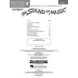 Easy Piano CD Play-Along Volume 27: The Sound Of Music