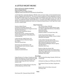 Stephen Sondheim: A Little Night Music - Vocal Selections (Revised Edition)