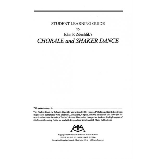 Chorale and Shaker Dance