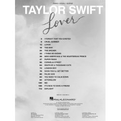 Taylor Swift - Lover, Piano, Vocal and Guitar