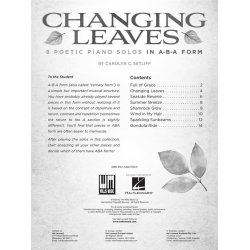 Changing Leaves : 8 Poetic Piano Solos in ABA Form