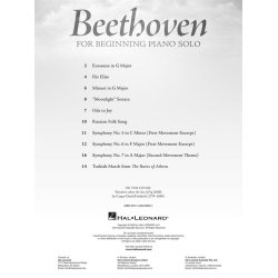 Beethoven for Beginning Piano Solo : 10 Classic Themes Arranged for Beginners