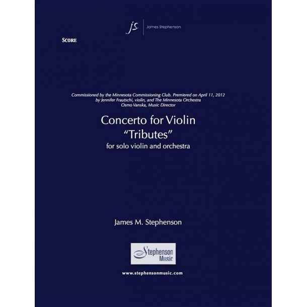 Concerto for Violin (Tributes) : Violin and Orchestra - Piano Reduction