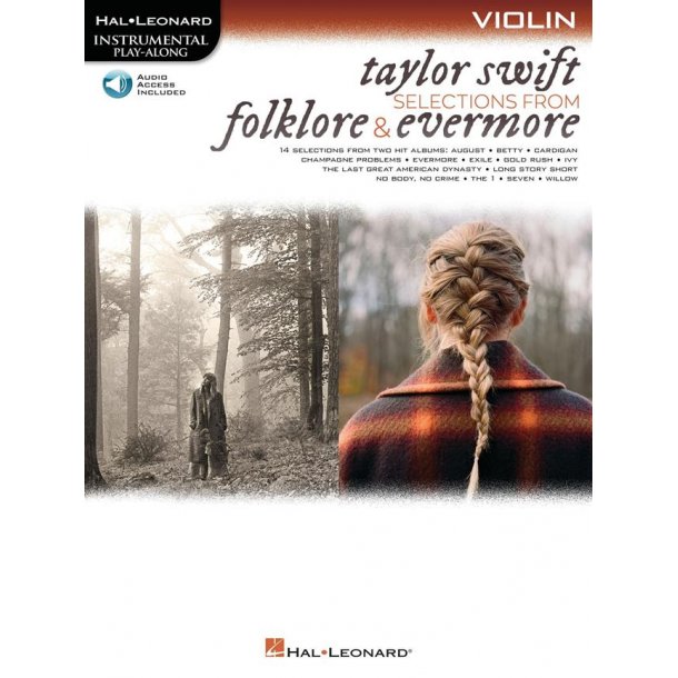 Taylor Swift - Selections from Folklore & Evermore : Violin Play-Along Book with Online Audio
