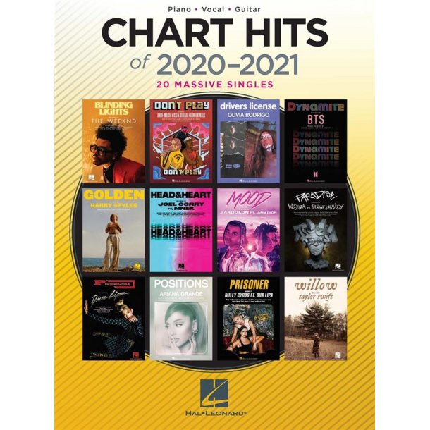 Chart Hits of 2020-2021 (klaver, vokal og guitar, PVG) : European Edition