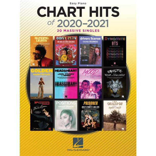 Chart Hits of 2020-2021 til Let klaver (easy piano) : European Edition