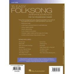 15 Easy Folksong Arrangements For Low Voice (Book And CD)