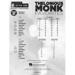 Jazz Play-Along Volume 91: Thelonious Monk Favourites