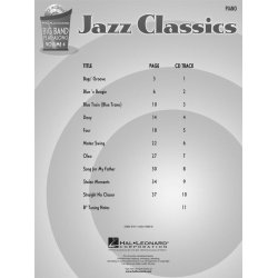 Big Band Play Along Volume 4 - Jazz Classics (Piano)