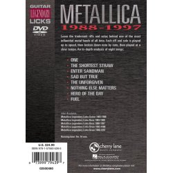 Legendary Guitar Licks: Metallica 1988-1997 (DVD)