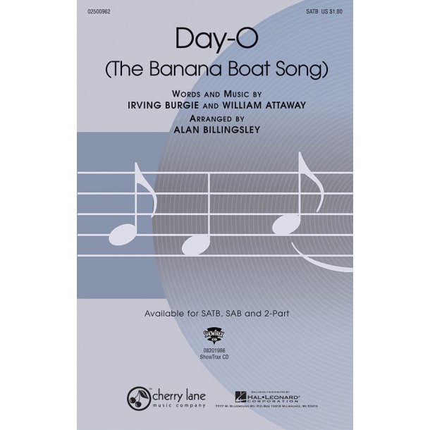 Irving Burgie/William Attaway: Day-O (The Banana Boat Song) - SATB/Piano