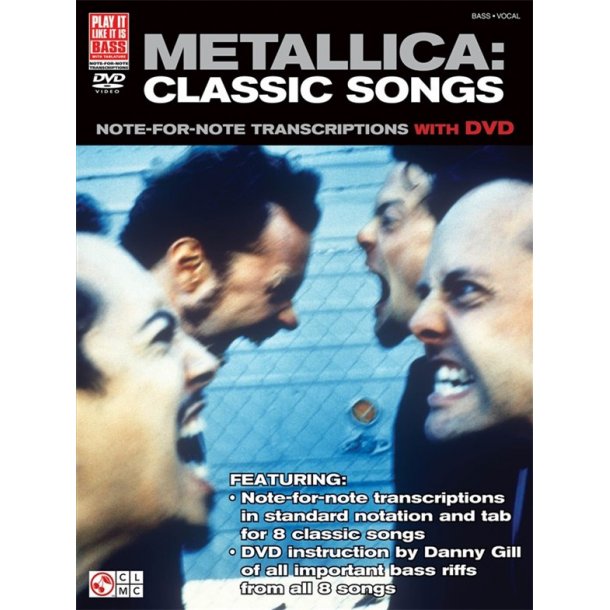 METALLICA CLASSIC SONGS FOR BASS GUITAR BGTR BK/DVD