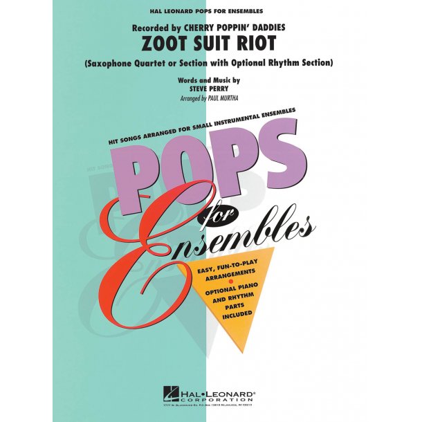 Zoot Suit Riot : Sax Quartet or Ensemble (w/opt. rhythm section)