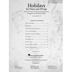 Holidays for Piano and Strings - Cello
