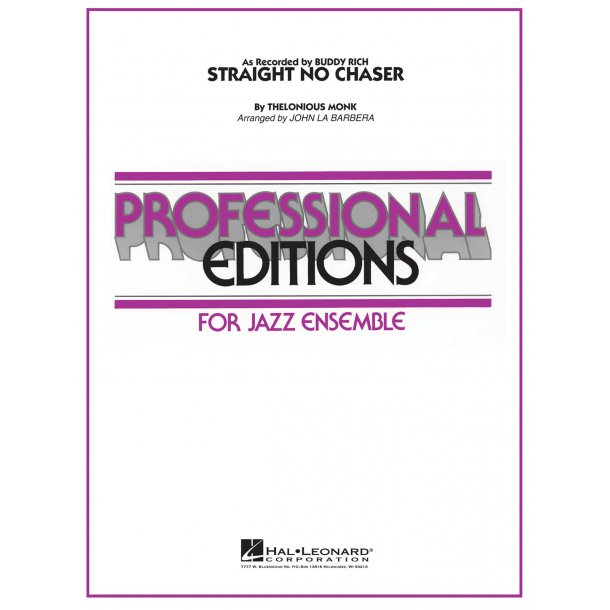 Straight, no Chaser : Professional Editions-Jazz Ens