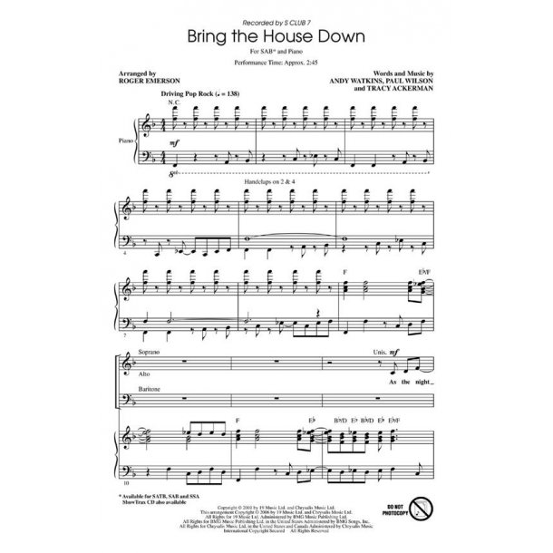 Bring the House Down : Recorded by S Club 7