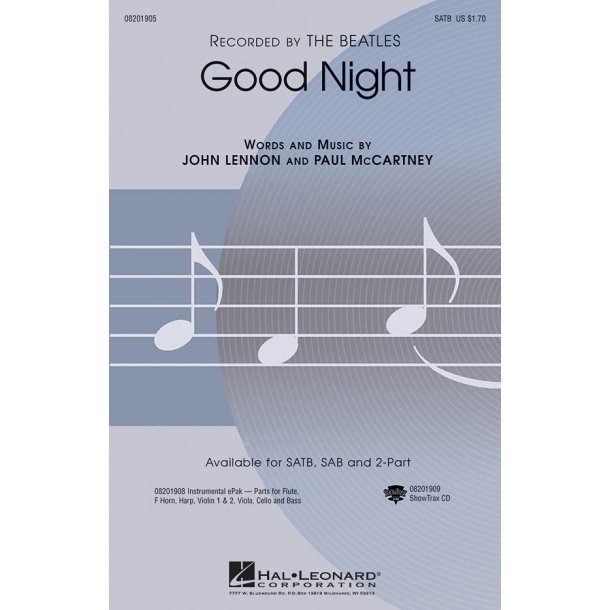The Beatles: Good Night (SATB)