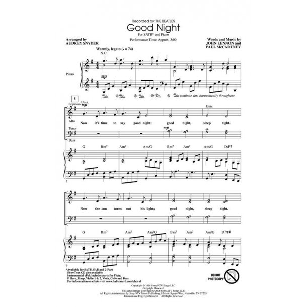 The Beatles: Good Night (Showtrax CD)