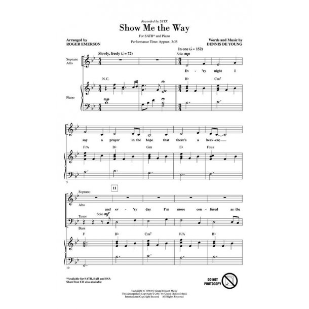 Dennis DeYoung: Show Me The Way (Arr. Roger Emerson)