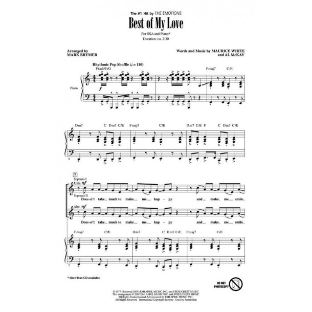 The Emotions: Best Of My Love (ShowTrax CD)