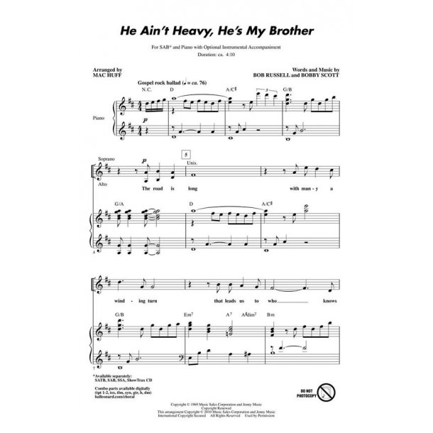 He Ain't Heavy...He's My Brother