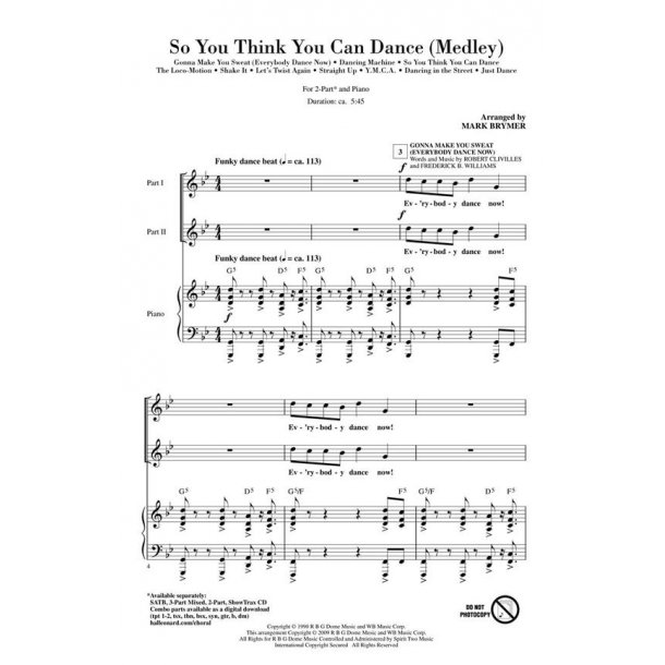 So You Think You Can Dance Medley (Arr. Brymer) (2-Part)