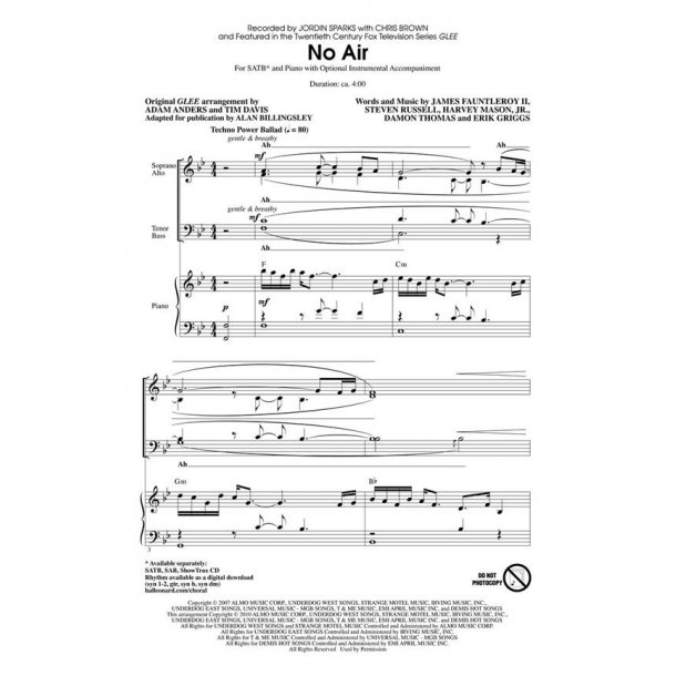 No Air : from Glee