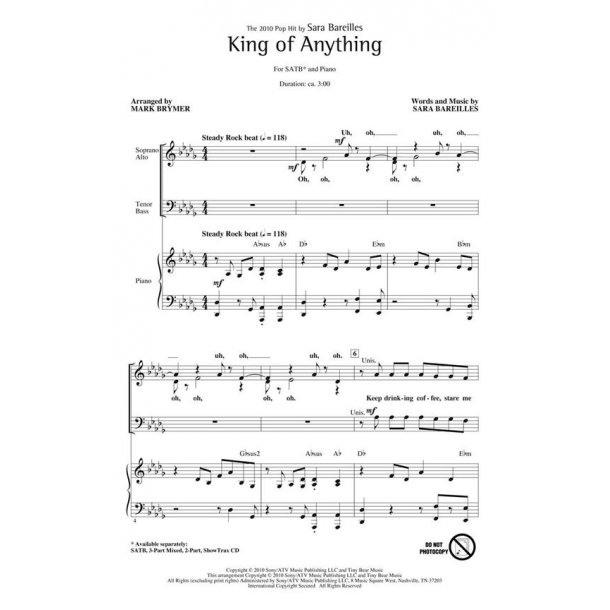 Sara Bareilles: King Of Anything (ShowTrax CD)