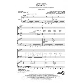 Taio Cruz: Dynamite (Arr. Alan Billingsley) - ShowTrax CD