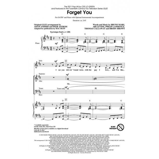 Forget You featured on Glee